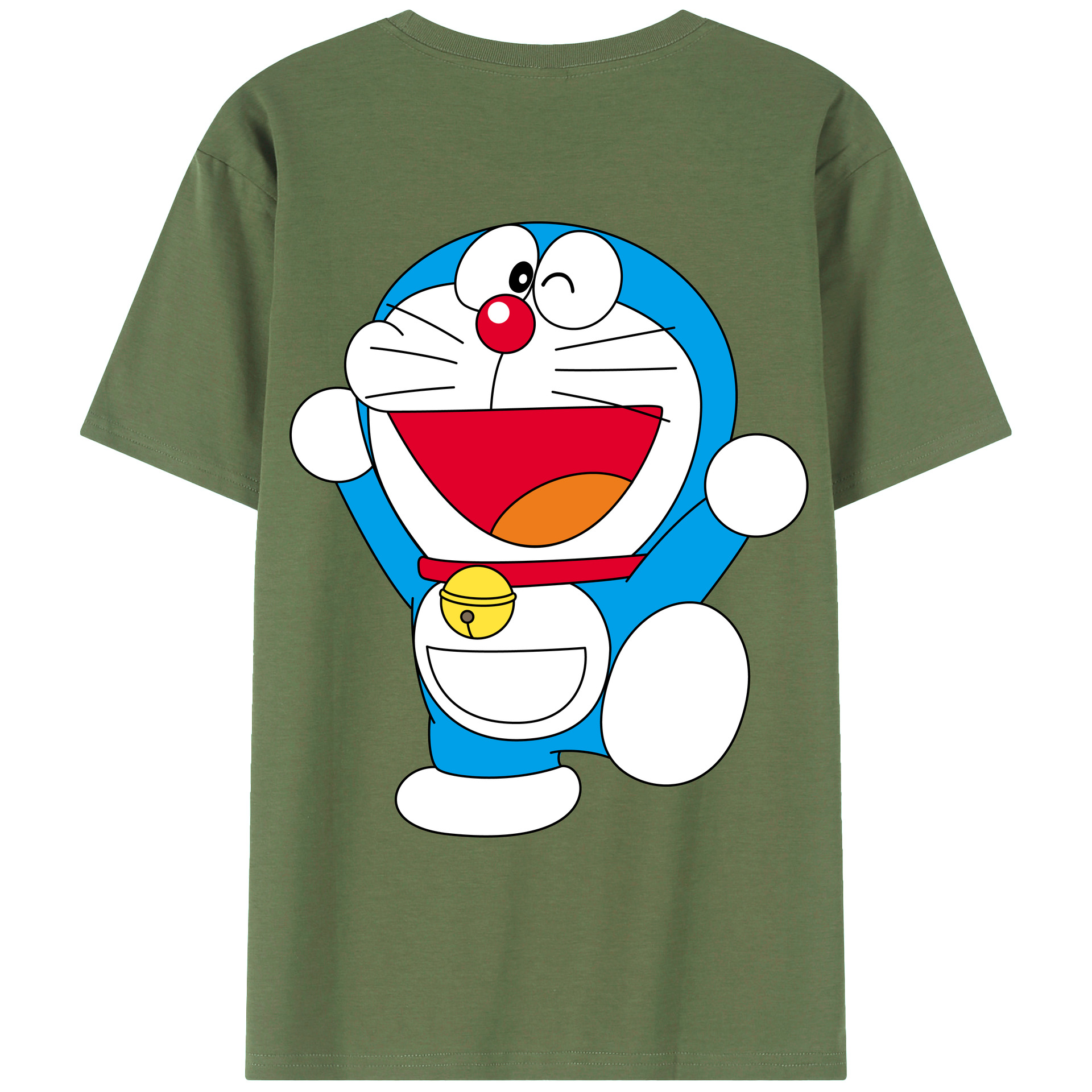 （画像用） ドラえもん Doraemon 綿100％ メンズ半袖Tシャツ（バックプリント） 通気性